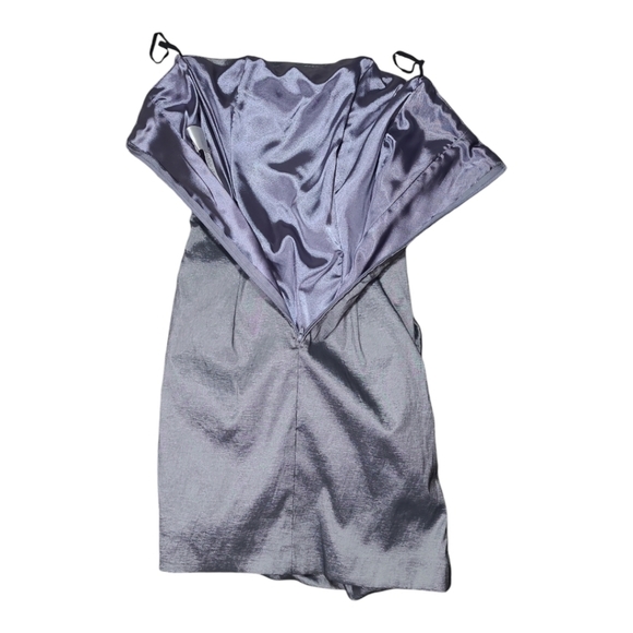 Luella Strapless Ruched Bodycon Cocktail Evening Silver Dress Size XS NWOT - Picture 4 of 10